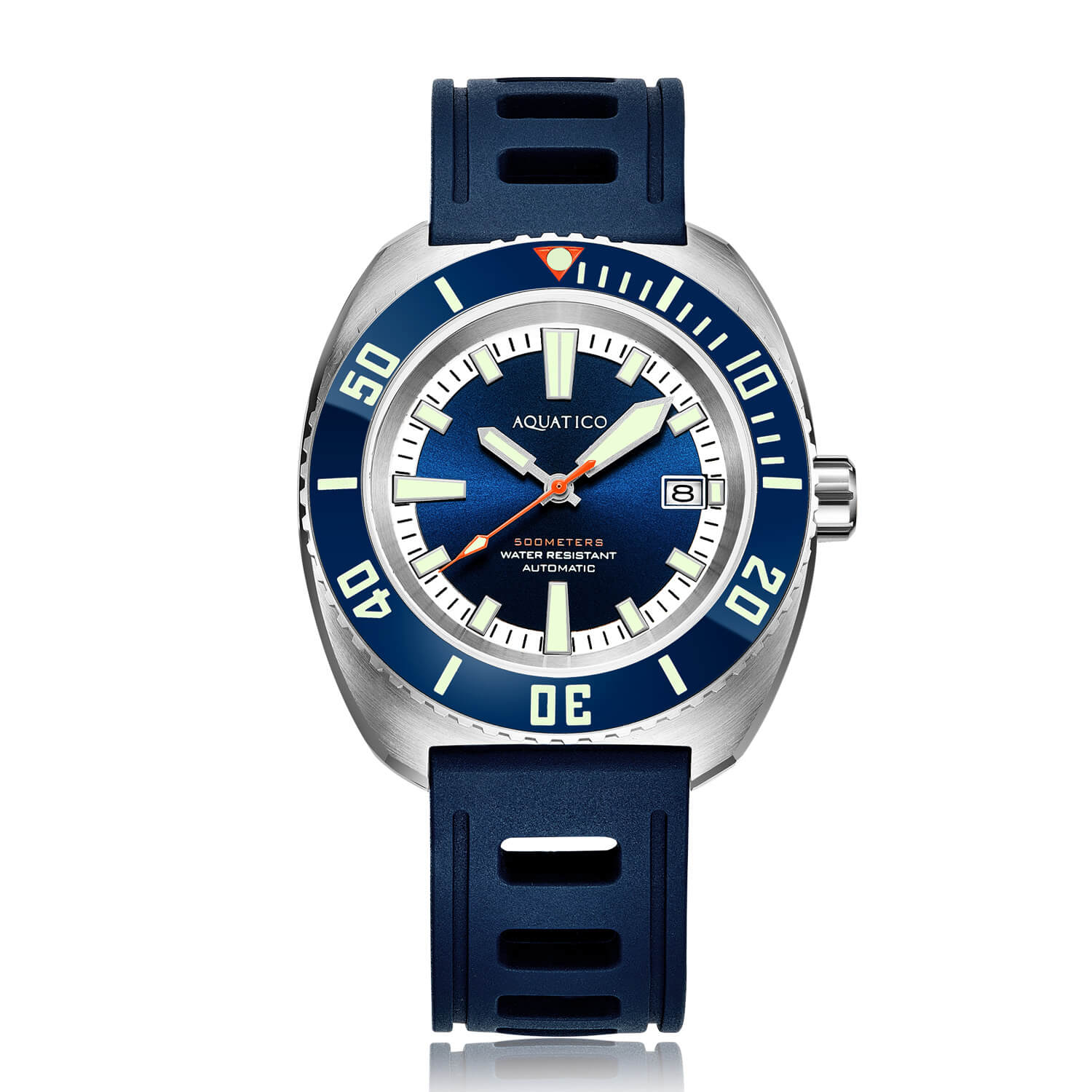 Aquatico Oyster 44mm Automatic Men's Diver Watch Blue Dial/Blue Bezel